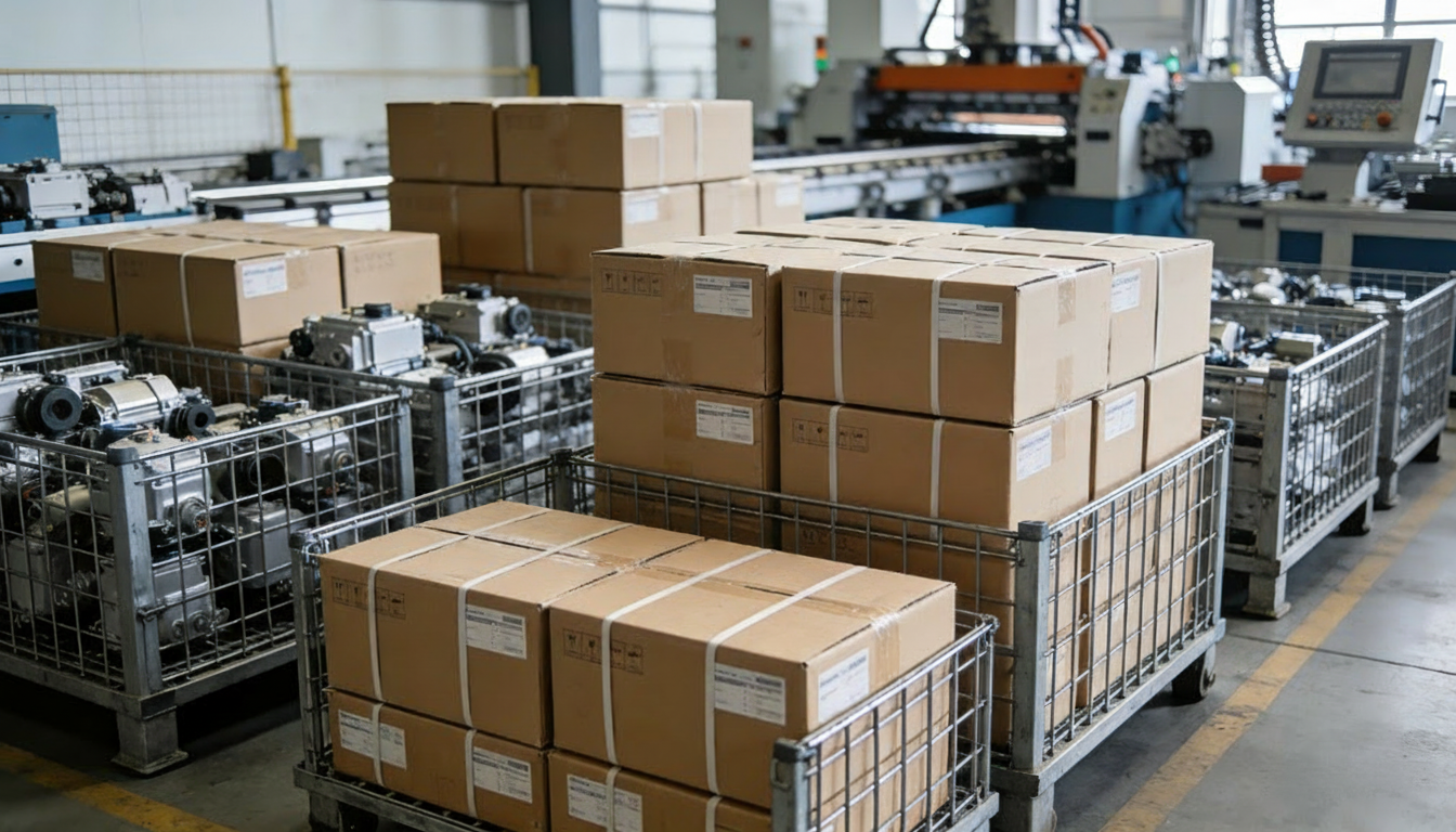 Industrial automation components and warehouse